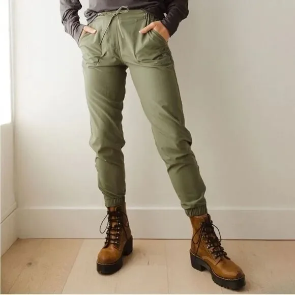 Albion Jettsetters Jogger Pant Zip Ankle Sage Green Comfy Activewear Size M Tall - Picture 8 of 16